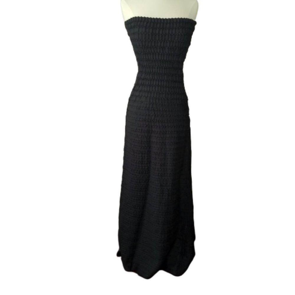 Pepa Pombo Black Strapless Evening Gown